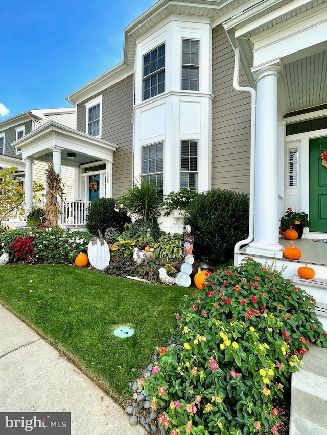 exterior space with covered porch