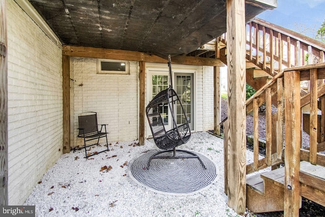 view of patio / terrace with stairway