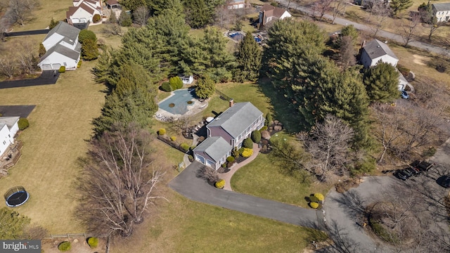 aerial view featuring a residential view