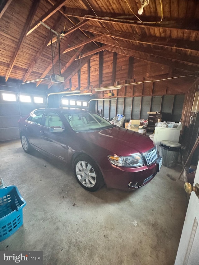 garage featuring a garage door opener