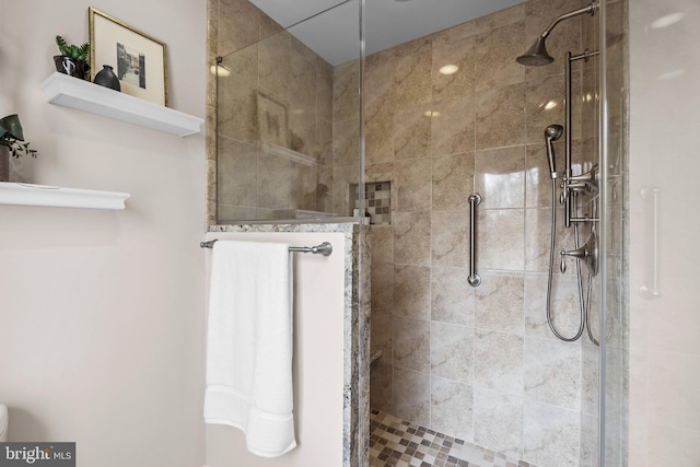 full bathroom featuring walk in shower