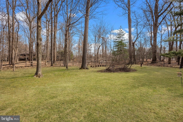 view of yard with fence