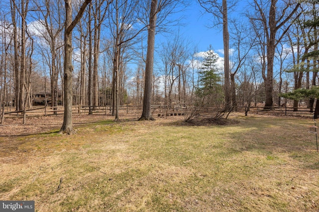 view of yard with fence