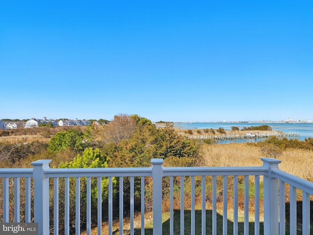 balcony with a water view