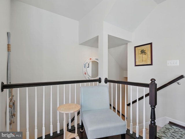 interior space featuring vaulted ceiling