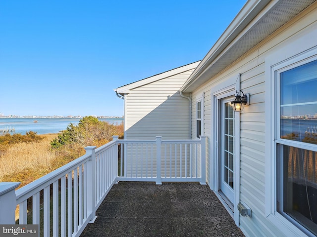 balcony with a water view