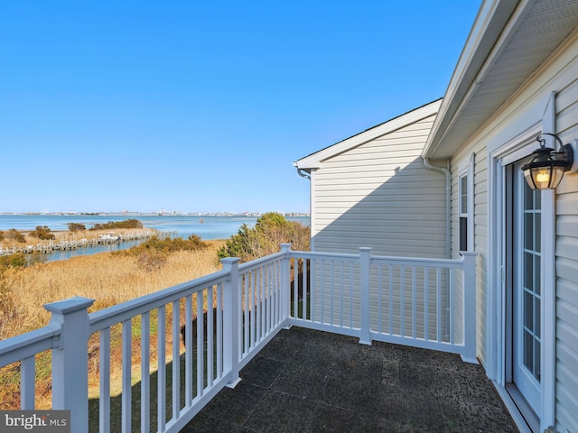 balcony with a water view