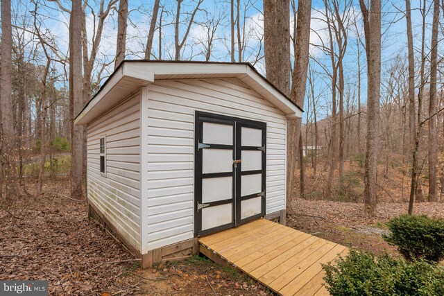 view of shed