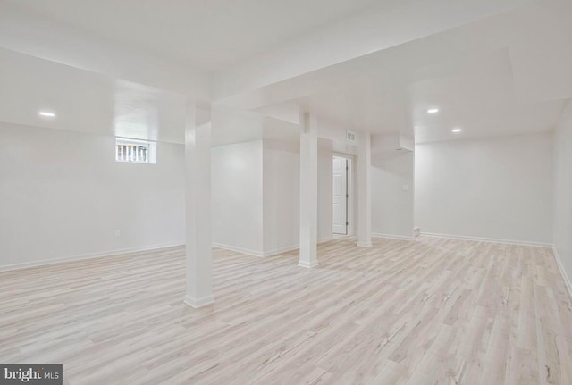 3719 3rd St, North Beach, MD 20714 - basement featuring light wood finished floors, baseboards, and recessed lighting