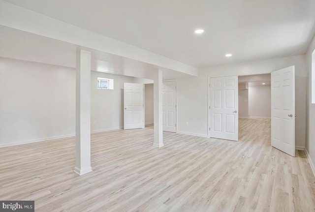 3719 3rd St, North Beach, MD 20714 - basement featuring light wood finished floors, baseboards, and recessed lighting