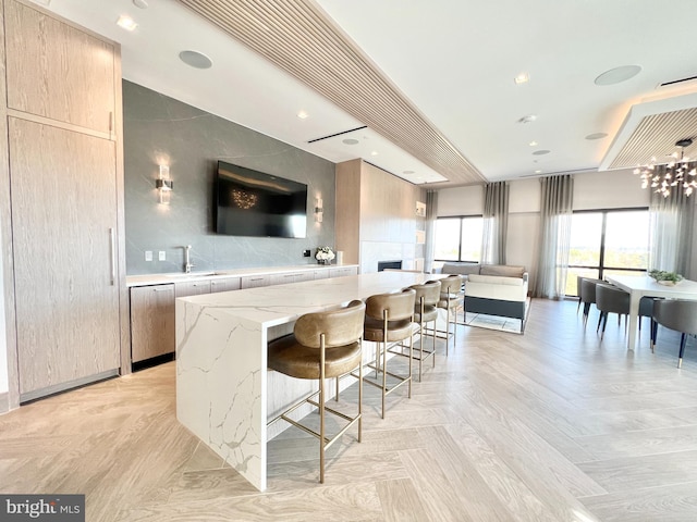 dining area with recessed lighting