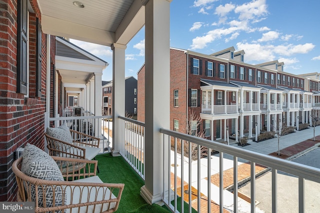 balcony with a residential view