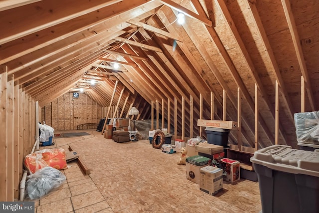 view of unfinished attic