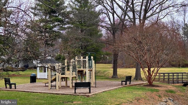 communal playground with a yard