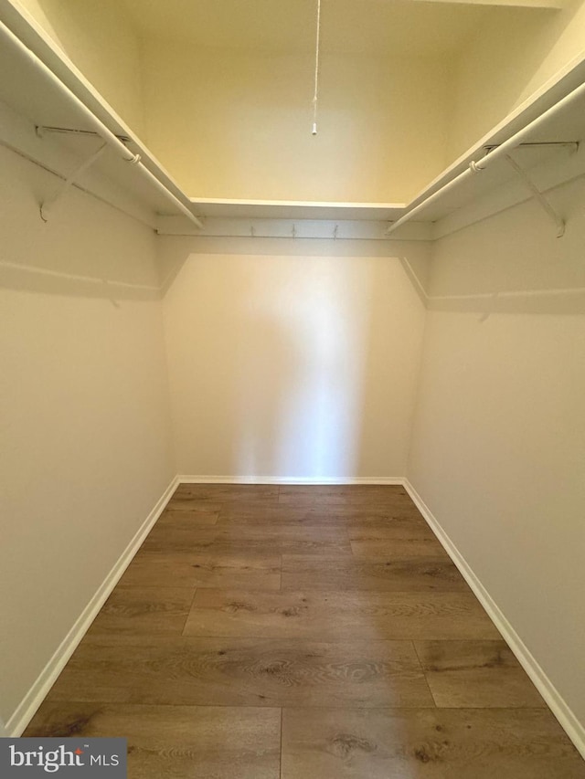 spacious closet with wood finished floors