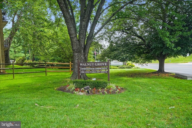 exterior space featuring a yard and fence