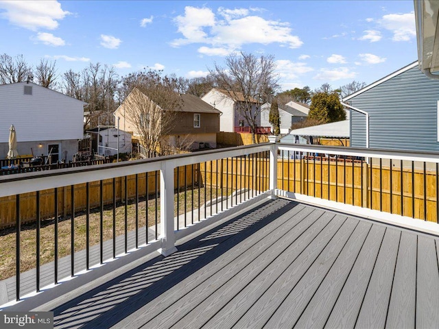 deck featuring a residential view