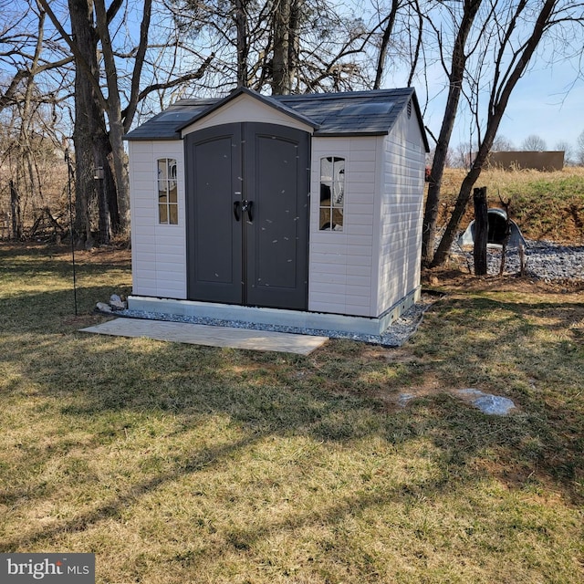 view of shed