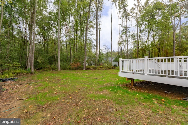 view of yard featuring a deck