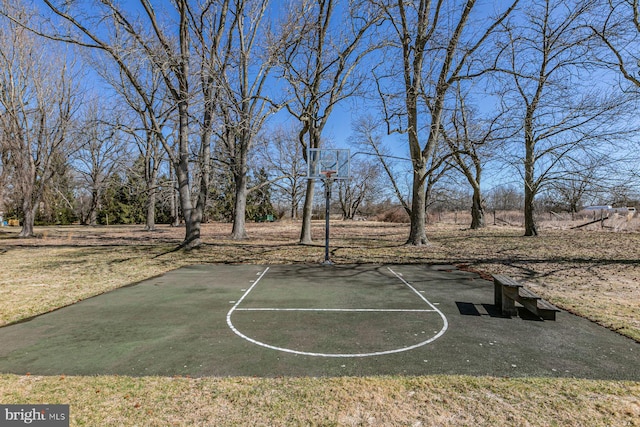 view of basketball court featuring community basketball court