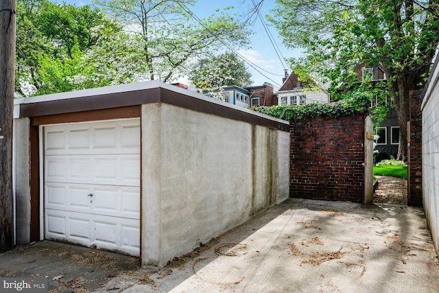 view of garage