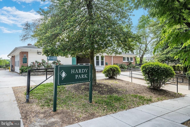 view of community sign