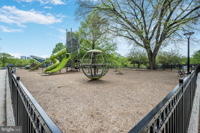 community play area with fence