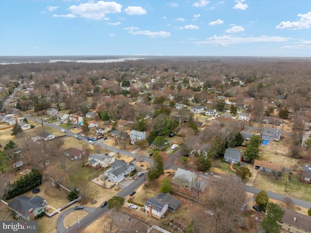 drone / aerial view with a residential view