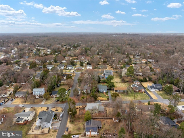 birds eye view of property with a residential view