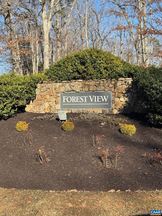 view of community sign