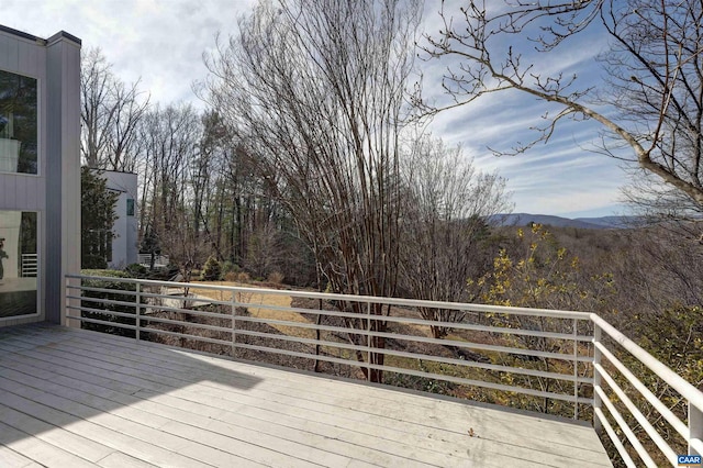 deck featuring a mountain view