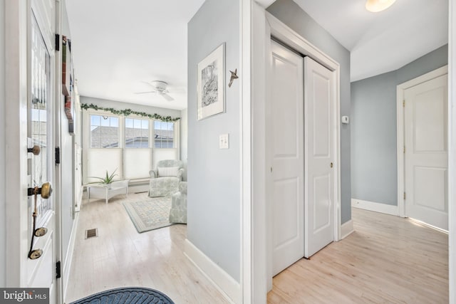901 S Talbot, Saint Michaels, MD 21663 - corridor featuring light wood-type flooring, visible vents, and baseboards