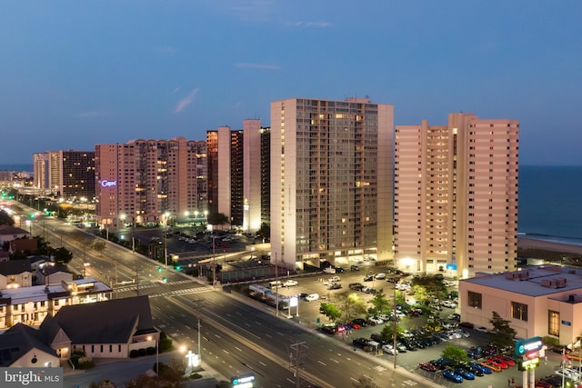 view of building exterior with a view of city