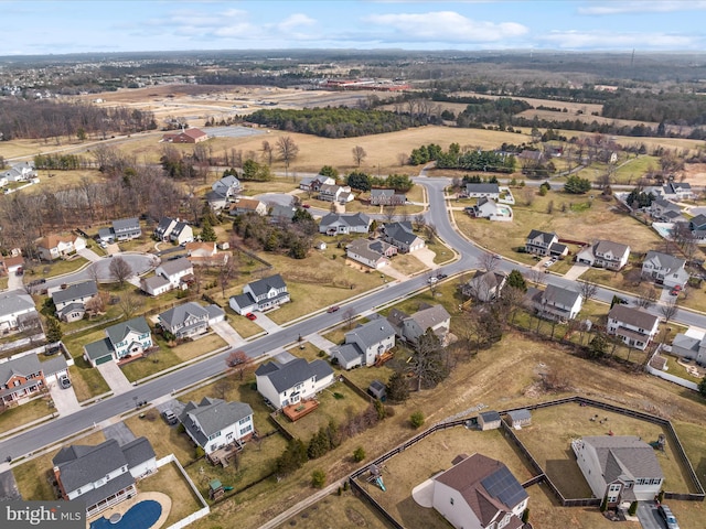 bird's eye view featuring a residential view