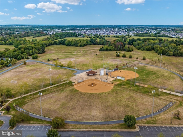 drone / aerial view featuring a rural view