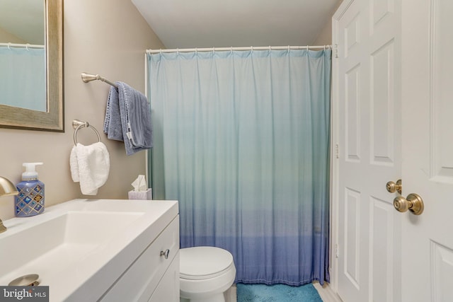 bathroom with toilet and vanity