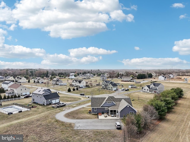 bird's eye view featuring a residential view