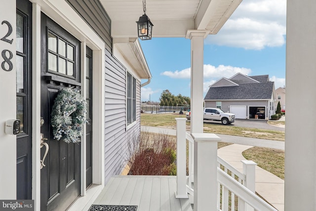 exterior space with a porch