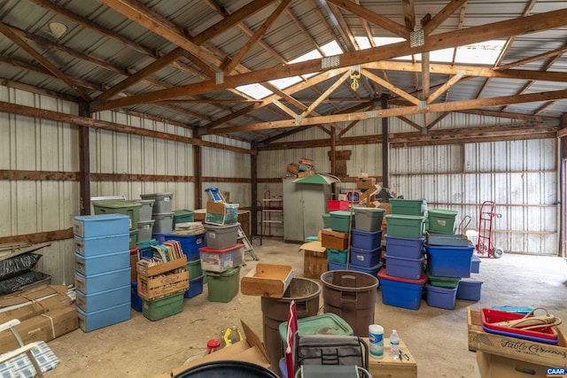 garage featuring metal wall