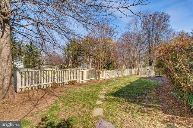 view of yard featuring fence private yard