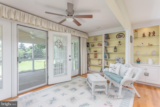 1629 Pondview Dr, Winchester, VA 22601 - living area featuring healthy amount of natural light, a ceiling fan, and light wood-style flooring