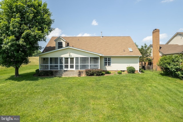 1629 Pondview Dr, Winchester, VA 22601 - back of house with a sunroom and a shingled roof