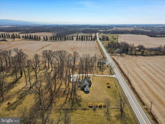 bird's eye view featuring a rural view