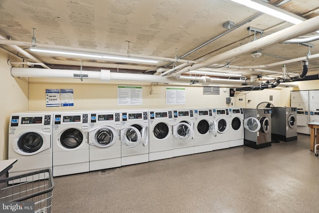 shared laundry area with washer and dryer