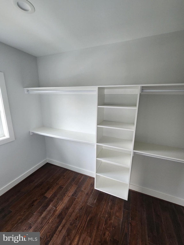 spacious closet with wood finished floors
