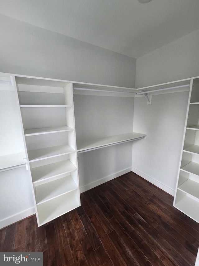 spacious closet with wood finished floors