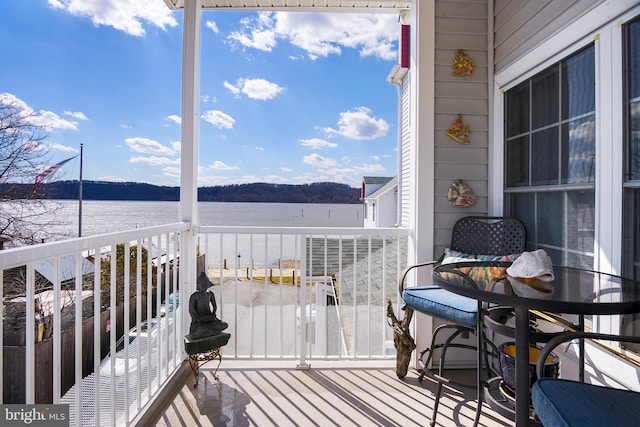 balcony with a water view