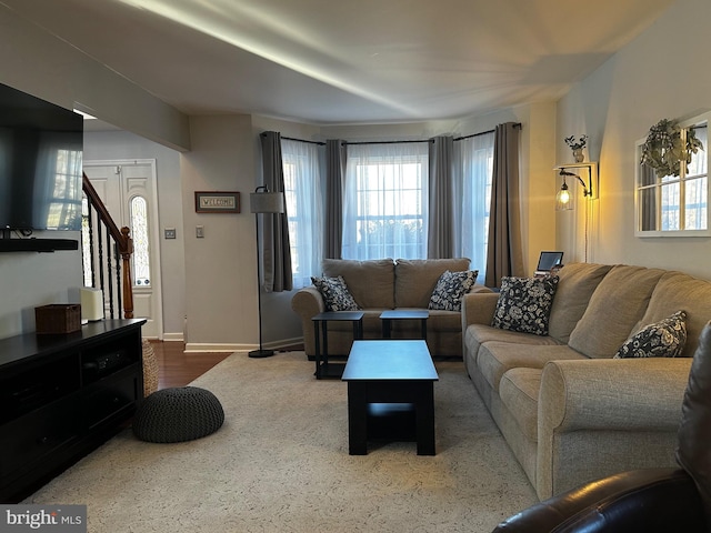 living room with baseboards