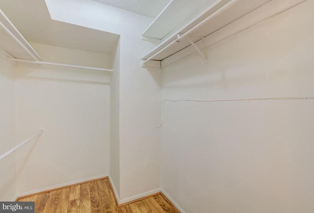 spacious closet with light wood finished floors