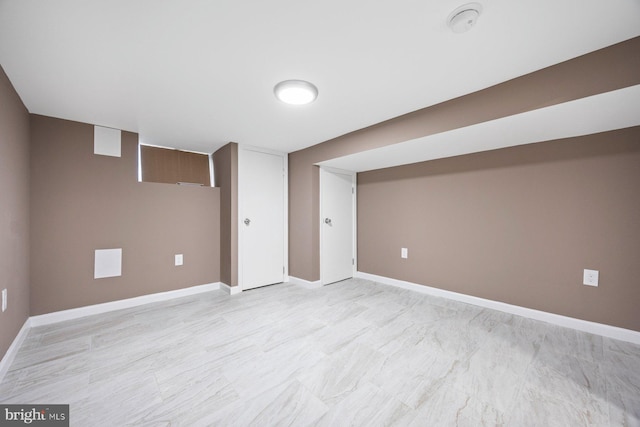 finished basement with baseboards